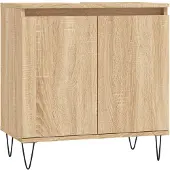 The Living Store Badschrank Sonoma-Eiche 58x33x60 cm Holzwerkstoff