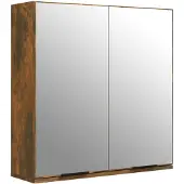 The Living Store Bad-Spiegelschrank Räuchereiche 64x20x67 cm