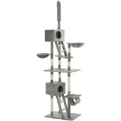 The Living Store Katzen-Kratzbaum Sisal 230 - 260 cm Grau