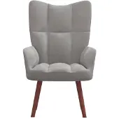 The Living Store Relaxsessel Hellgrau Samt