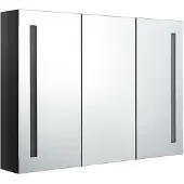 The Living Store LED-Spiegelschrank fürs Bad 89x14x62 cm Glänzend Schwarz