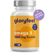 Gloryfeel Omega 3 400 Kapseln - 1.000 mg Fischöl pro Kapsel Fettsäuren EPA & DHA 538 g
