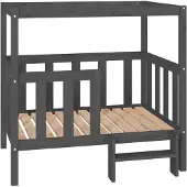 The Living Store Hundebett Grau 105,5x83,5x100 cm Massivholz Kiefer