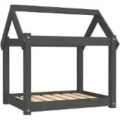The Living Store Hundebett Grau 71x55x70 cm Massivholz Kiefer