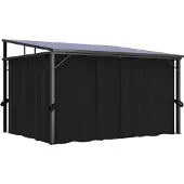 The Living Store Pavillon mit Vorhängen 405x294x244 cm Anthrazit