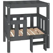 The Living Store Hundebett Grau 65,5x43x70 cm Massivholz Kiefer