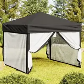 The Living Store Partyzelt Faltbar mit Seitenwänden Anthrazit 3x3 m