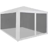The Living Store Partyzelt mit 4 Mesh-Seitenwänden 4 x 3 m