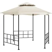 The Living Store Pavillon mit Seitenwänden 3,1x2,7 m Creme