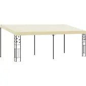 The Living Store Wand-Pavillon 6x3x2,5 m Cremeweiß