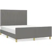 vidaXL Bettgestell ohne Matratze Dunkelgrau 140x190 cm Stoff