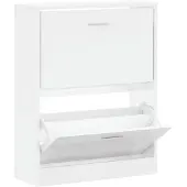vidaXL Schuhschrank Hochglanz-Weiß 63x24x81 cm Holzwerkstoff