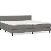 vidaXL Boxspringbett mit Matratze Dunkelgrau 200x200 cm Stoff