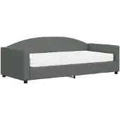 vidaXL Tagesbett mit Matratze Dunkelgrau 90x190 cm Stoff