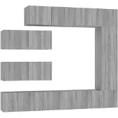 vidaXL 7-tlg. TV-Schrank-Set Grau Sonoma Holzwerkstoff