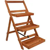 vidaXL Blumenständer 3 Stufen 50 x 63 x 80 cm Massivholz Akazie
