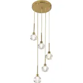 Rabalux 5396 Pendelleuchte 5 Spots Kassia, G9, gold, Kugel-rund, Klassisch, ø300mm