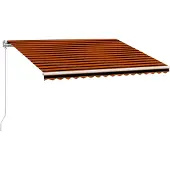 vidaXL Einziehbare Markise Handbetrieben 450 x 300 cm Orange und Braun