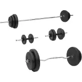 vidaXL Langhantel und Kurzhantel mit Gewichten 90 kg