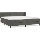 vidaXL Boxspringbett mit Matratze Dunkelgrau 200x200 cm Samt