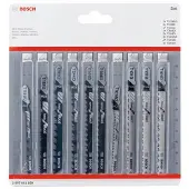 Bosch 10-tlg. Stichsägeblatt-Set für Wood, T-Schaft
