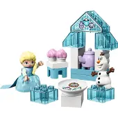 LEGO 10920 DUPLO Elsas und Olafs Eis-Café aus Die Eiskönigin II, Spielzeug aus Bausteinen mit Cupcakes und Teekanne für Kleinkinder ab 2 Jahren