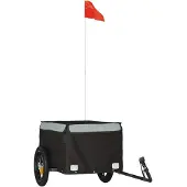 vidaXL Fahrradanhänger Schwarz und Grau 30 kg Eisen