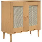 vidaXL Sideboard SENJA Rattan-Optik Braun 80x35x80 cm Kiefernholz