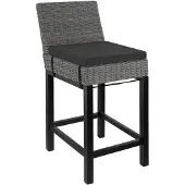 TecTake Rattan Barstuhl Latina mit Aluminiumgestell inklusive Sitzpolster, 45 x 62,5 x 99 cm