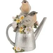 Clayre & Eef Dekorationsfigur Vogel 13 cm Grau Polyresin