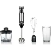 Melissa 16210069 - Stabmixer - Zerkleinerer, Schneebesen, Becher - 600W - Schwarz Edelstahl