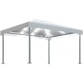 vidaXL Pavillon mit LED-Lichterkette 400x300 cm Cremeweiß Aluminium
