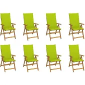 vidaXL Klappbare Gartenstühle mit Kissen 8 Stk. Massivholz Akazie