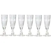 Greengate Sektglas mit Muster geschliffen Champagner Glas Trinkglas
