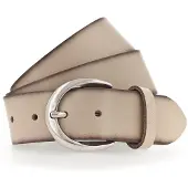 Tamaris Ledergürtel "Charlotte Silver", Damen, Gr. 105, beige, Leder, unifarben, Gürtel Ledergürtel, mit halbrunder Dornschließe in poliertem Silber, 4 cm breit