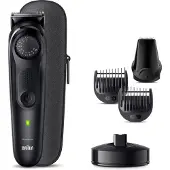 Braun BeardTrimmer 7 80708231, Waschbar, Keine Wartung – muss nicht geölt werden, Akku, Schwarz