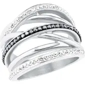 s.Oliver Ring für Damen, Edelstahl, Kristallglas s.Oliver Grau