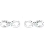 s.Oliver Ohrstecker für Damen, Sterling Silber 925, Zirkonia (synth.) Infinity s.Oliver Silber