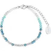 s.Oliver Armband für Damen, Edelstahl mit Glasperle türkis | Bracelet Bar s.Oliver Blau
