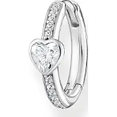 Thomas Sabo Einzel Creole mit Herz und Weisse Steine Silber