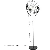 QAZQA Industrielle Stehleuchte Schwarz 50 cm Verstellbar Hanze