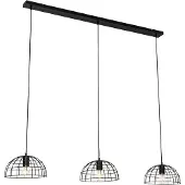 QAZQA - Industrie I Vintage I Industrie I Vintage I Hängelampe I Pendellampe I Pendelleuchte schwarz 3-flammig - Hanze I Wohnzimmer I Schlafzimmer - Stahl Länglich - LED geeignet E27