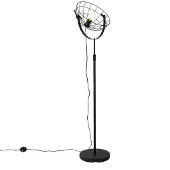 QAZQA Industrielle Stehleuchte Schwarz 35 cm Verstellbar Hanze