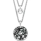 s.Oliver Kette mit Anhänger für Damen, Edelstahl, Kristallglas s.Oliver Silber