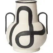 Ferm Living Trace Vase Off-White - , Weiß, Stein