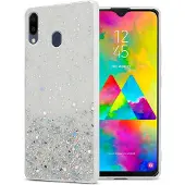 Cadorabo TPU Hülle mit Glitzer für Samsung Galaxy M20