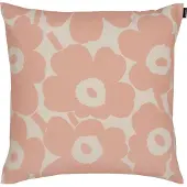 Marimekko - Pieni Unikko Kissenbezug, 50 x 50 cm, baumwollweiß / peach