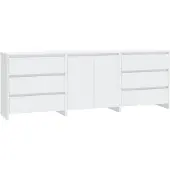 vidaXL 3-tlg. Sideboard Weiß Holzwerkstoff