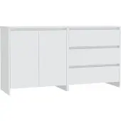 vidaXL 2-tlg. Sideboard Weiß Holzwerkstoff