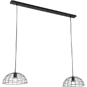 QAZQA - Industrie I Vintage I Industrie I Vintage I Hängelampe I Pendellampe I Pendelleuchte schwarz 2-flammig-Lichter - Hanze I Wohnzimmer I Schlafzimmer - Stahl Länglich - LED geeignet E27